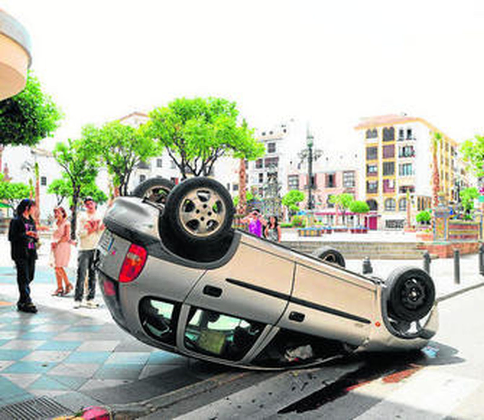 Posición en la que quedó el coche siniestrado.