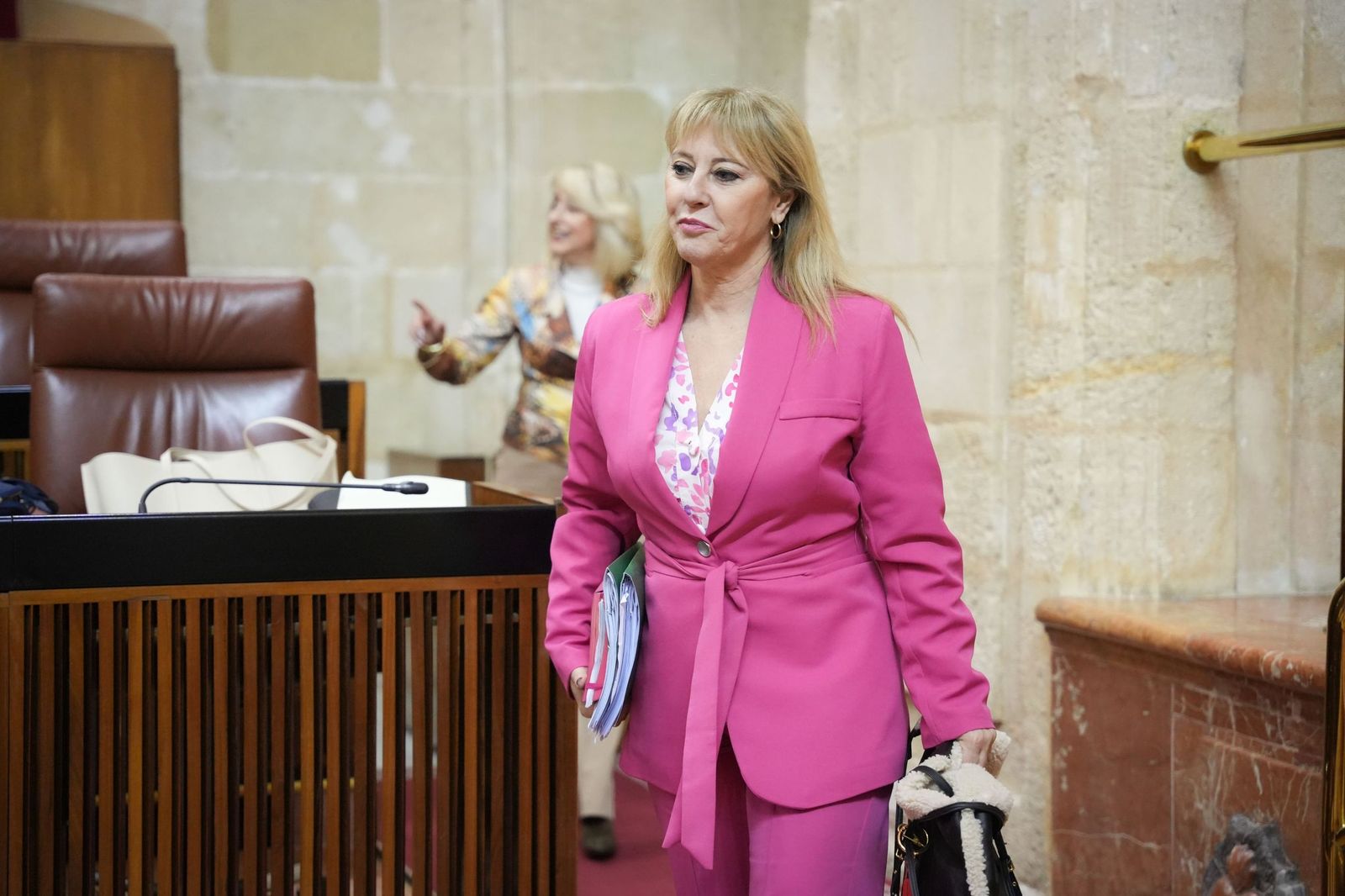 Carolina España en el pleno de esta tarde en el parlamento de Andalucía.