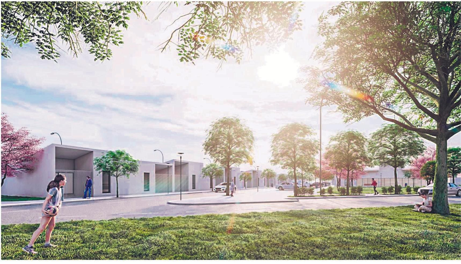 Recreación de las viviendas adosadas junto al Vacie.