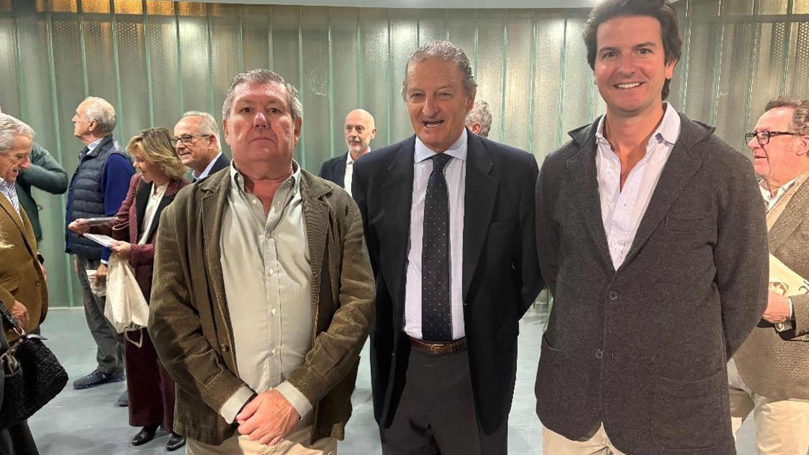 Manuel Delgado, Santiago Benjumea y su hijo Antonio Benjumea Fernández-Govantes.
