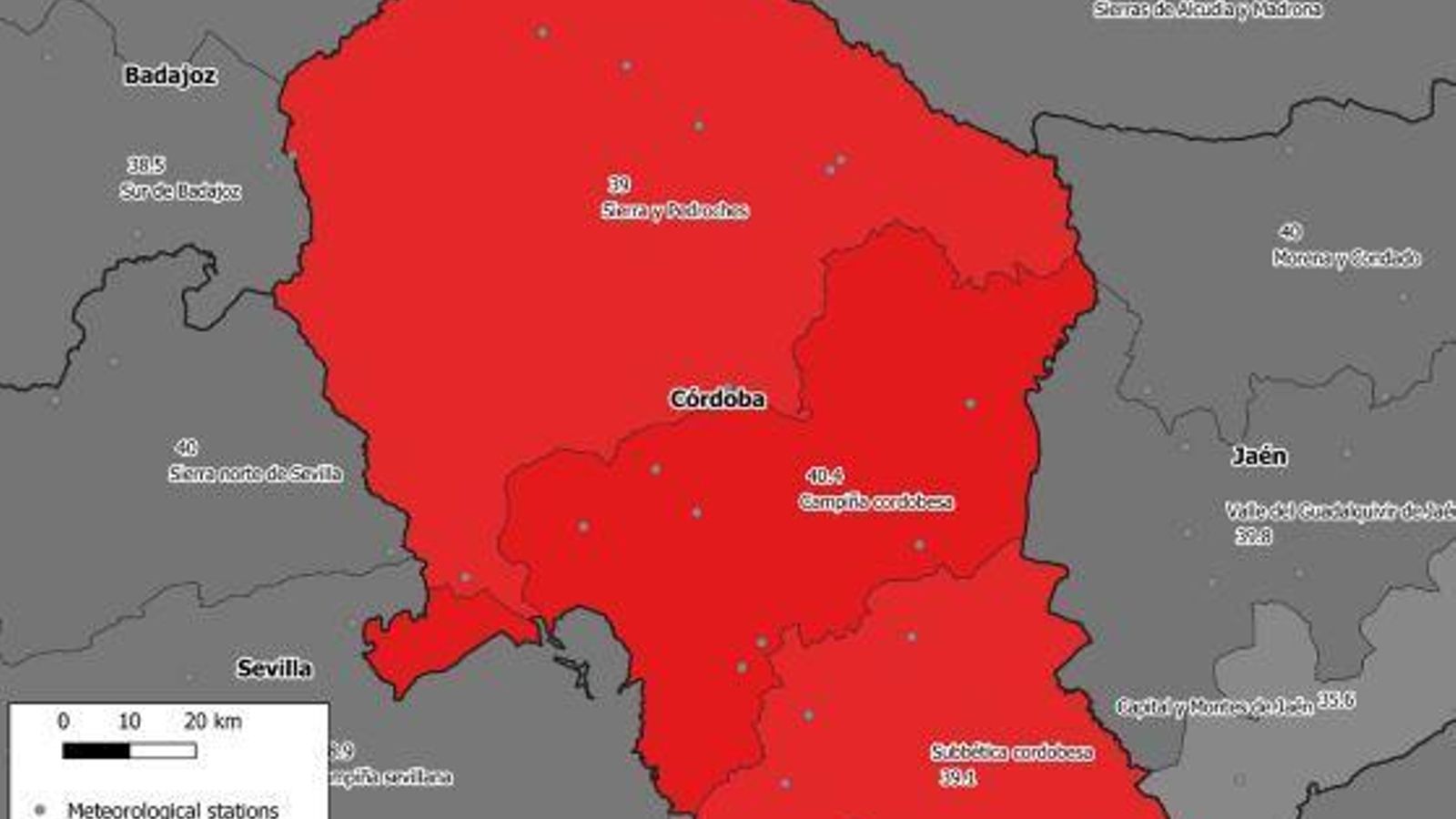 Zonas isoclimáticas de Córdoba.