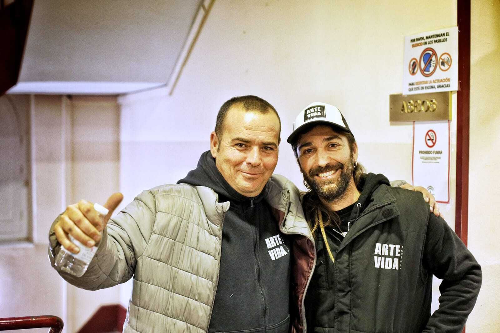 La comparsa 'Ahora o nunca' en camerinos.