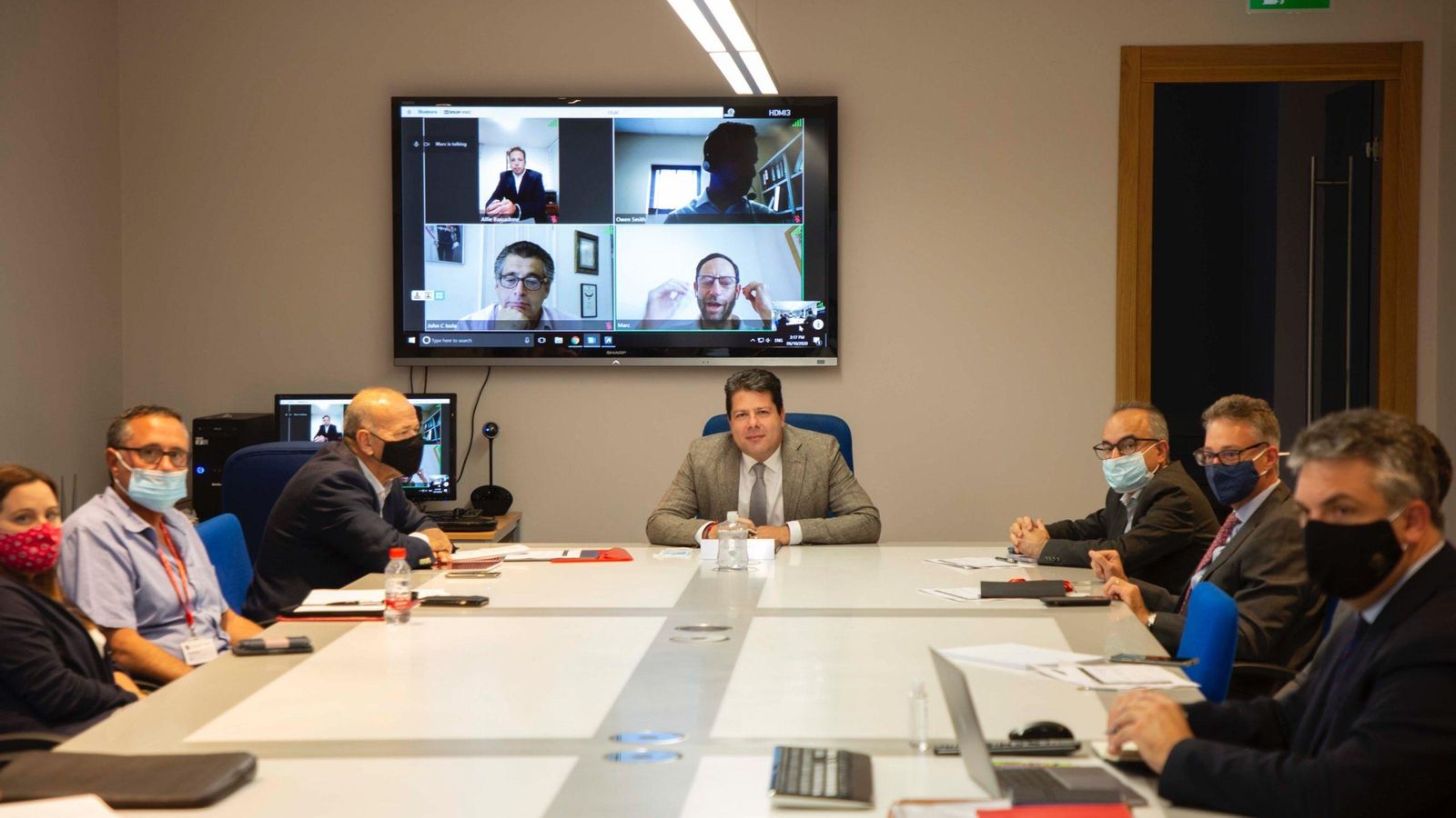 Picardo, en una reunión telemática del Mando Platino.