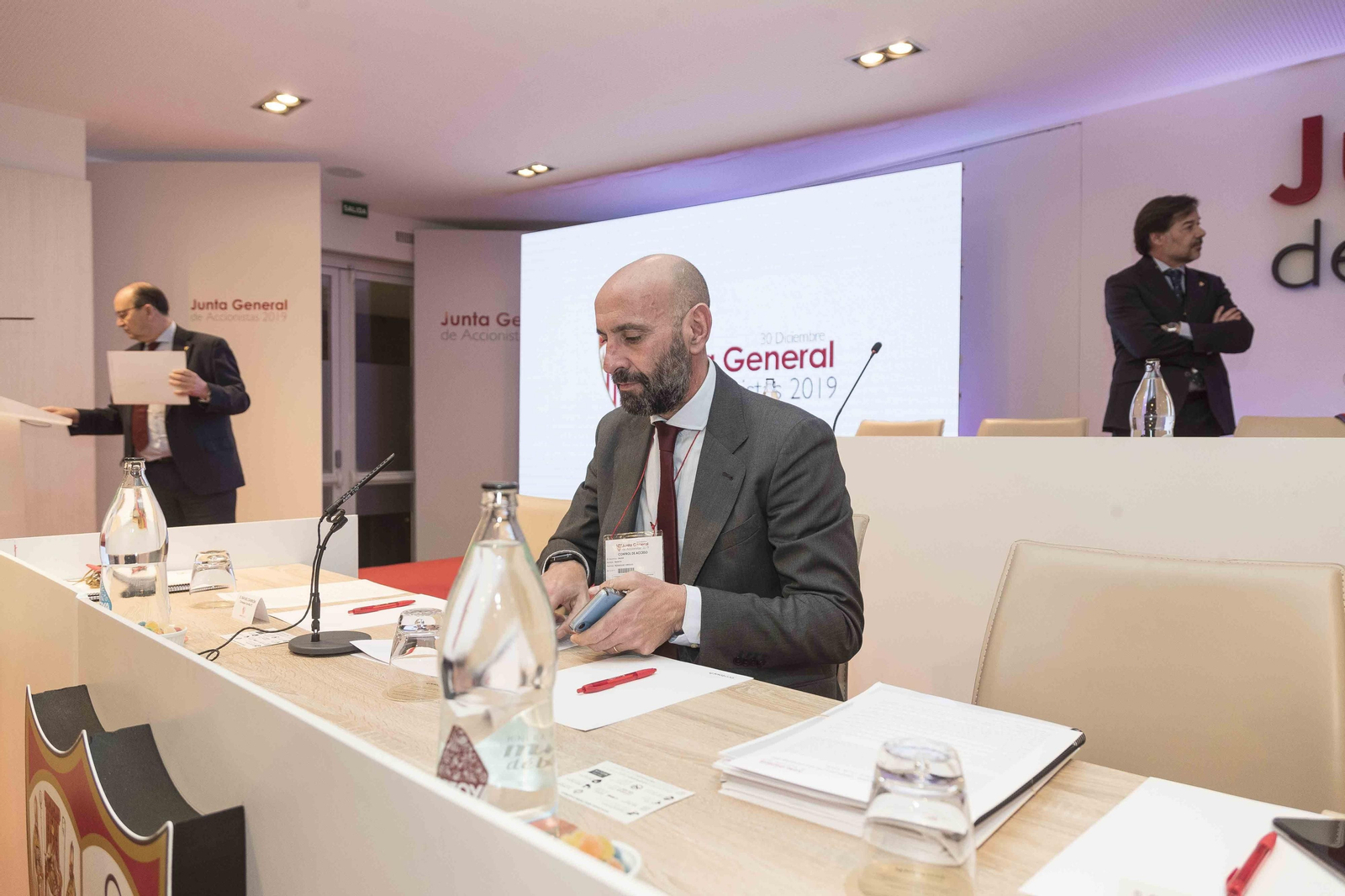 Monchi, en la Junta de Accionistas de 2019.