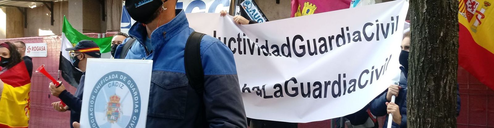 La AUGC  durante una manifestación en una imagen de archivo