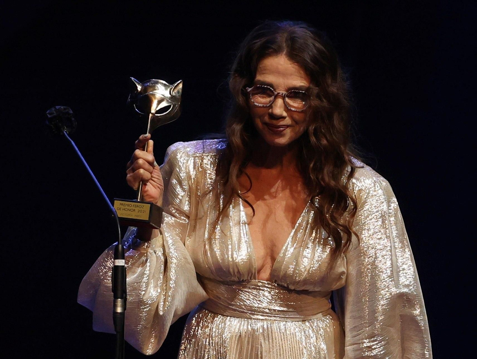 Victoria Abril, anoche con el Premio Feroz a su trayectoria.