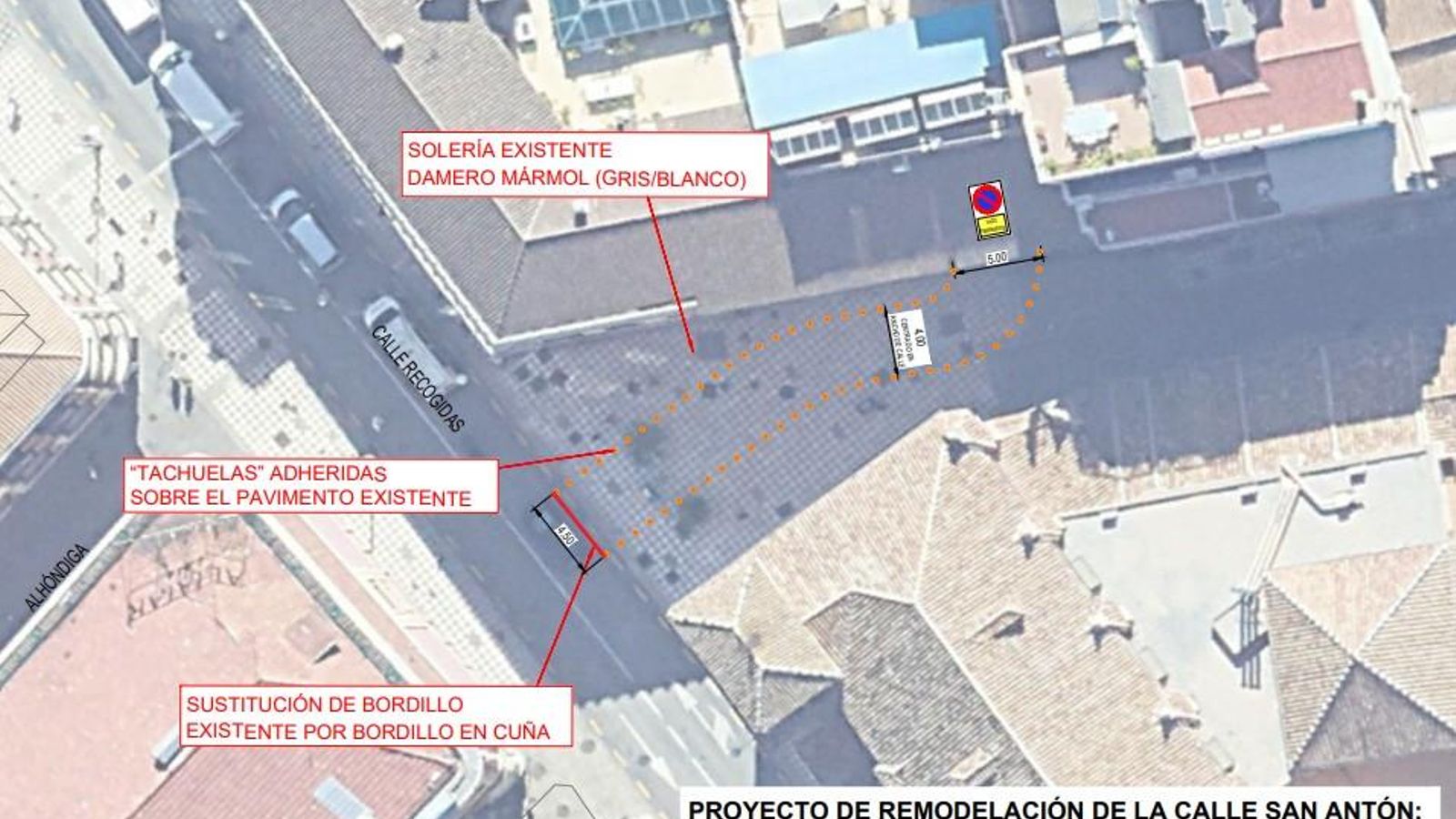 Imagen de como quedará el giro hacia San Antón desde Recogidas