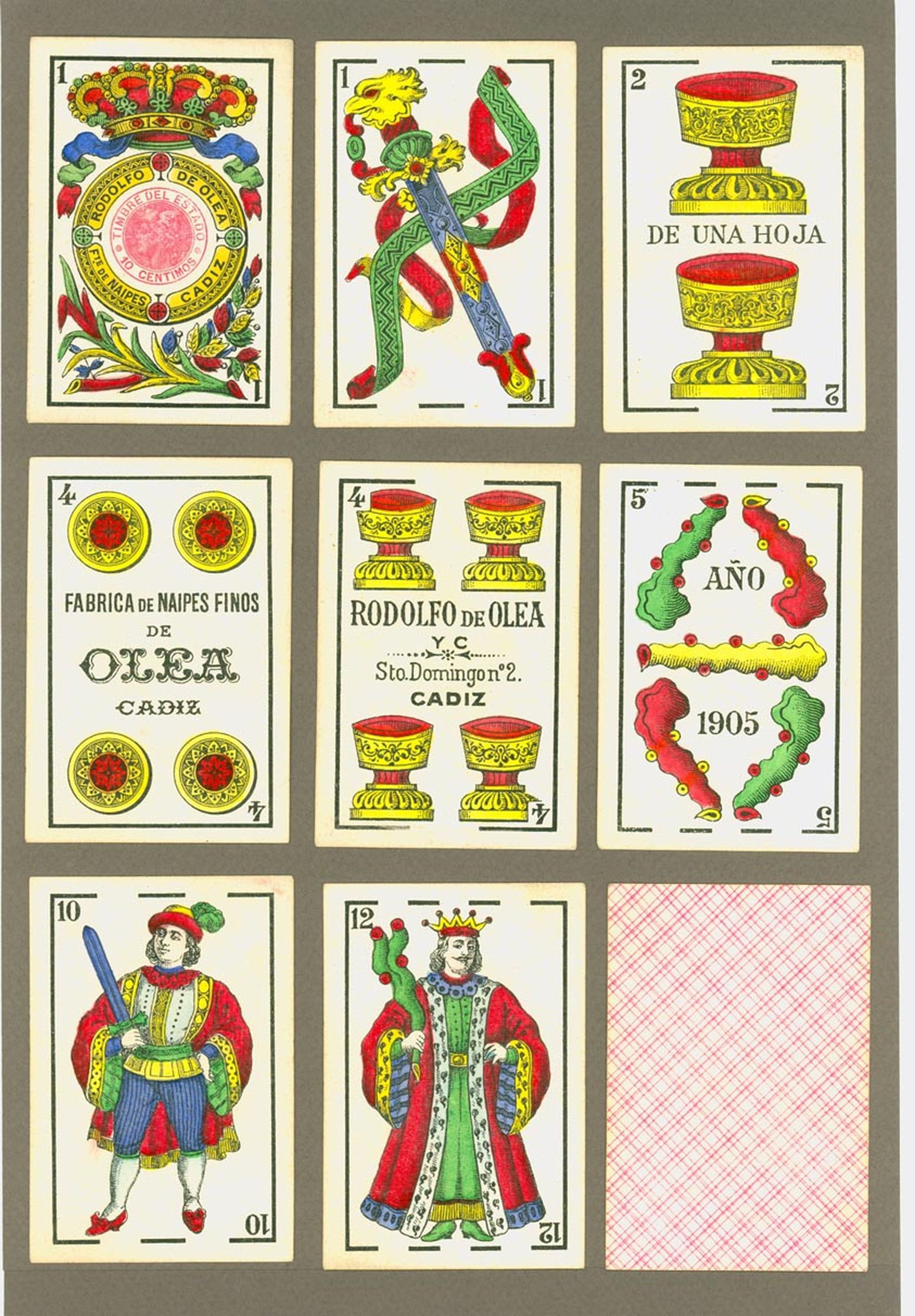 Naipes gaditanos de Olea.
