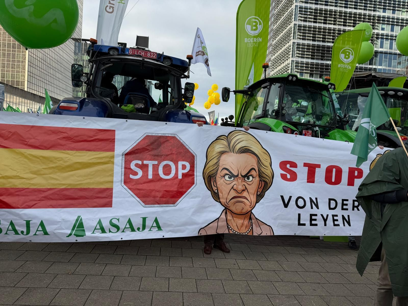 Una de las pancartas que se han visto en Bruselas