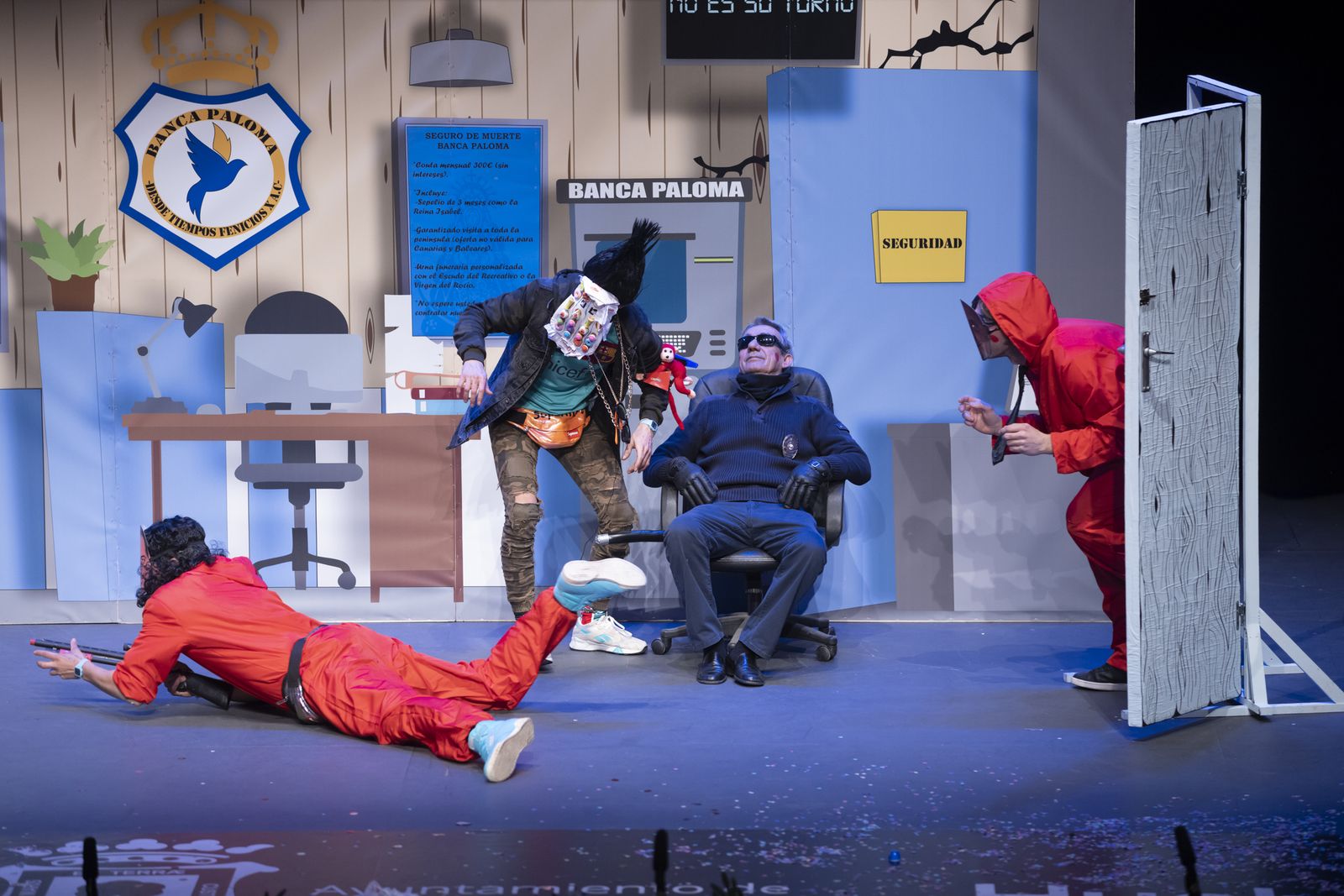 Imágenes de la actuación del cuarteto de Huelva "El plan Bellavista" en el Carnaval Colombino