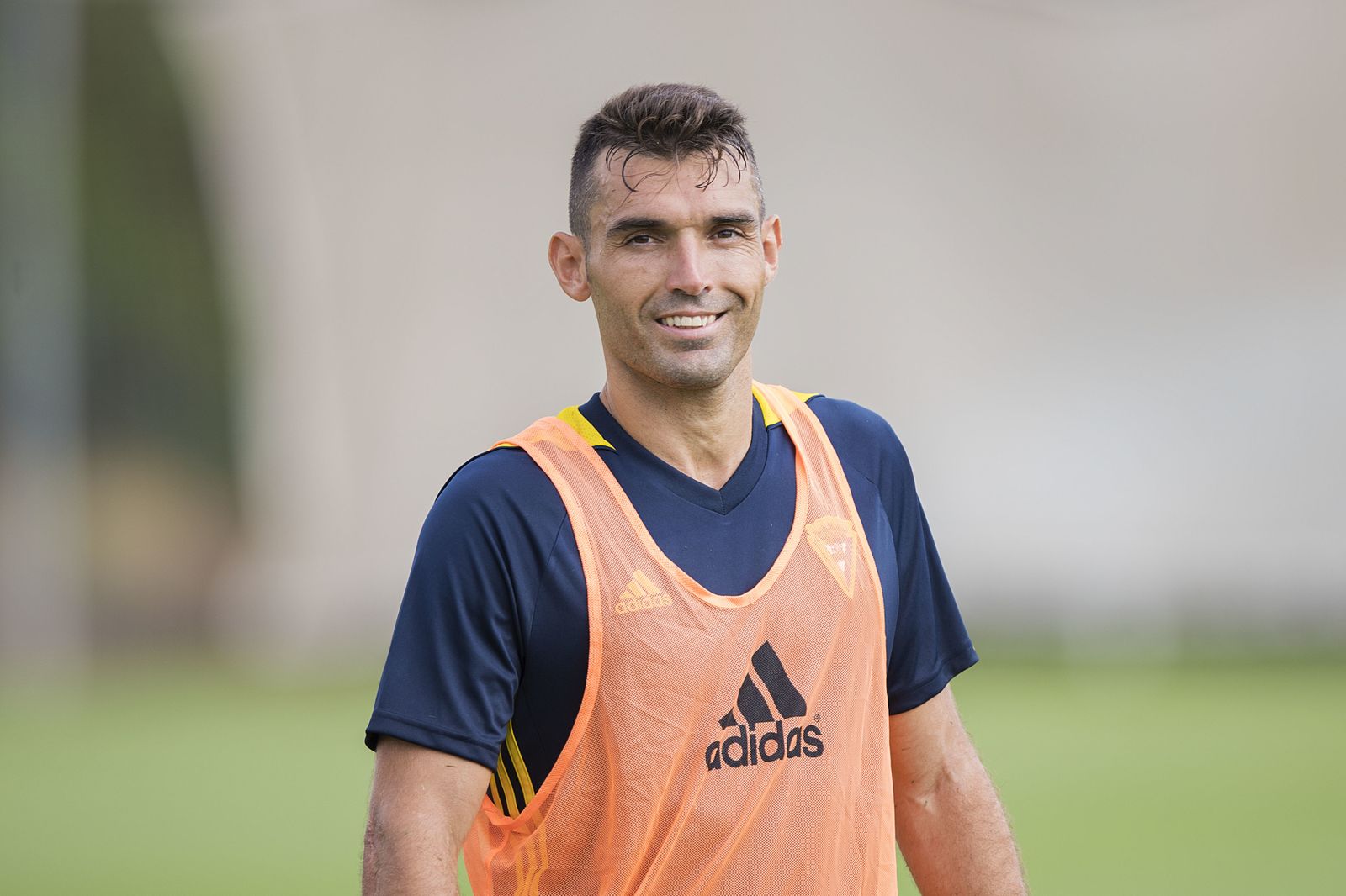David Barral, en un entrenamiento con el Cádiz.