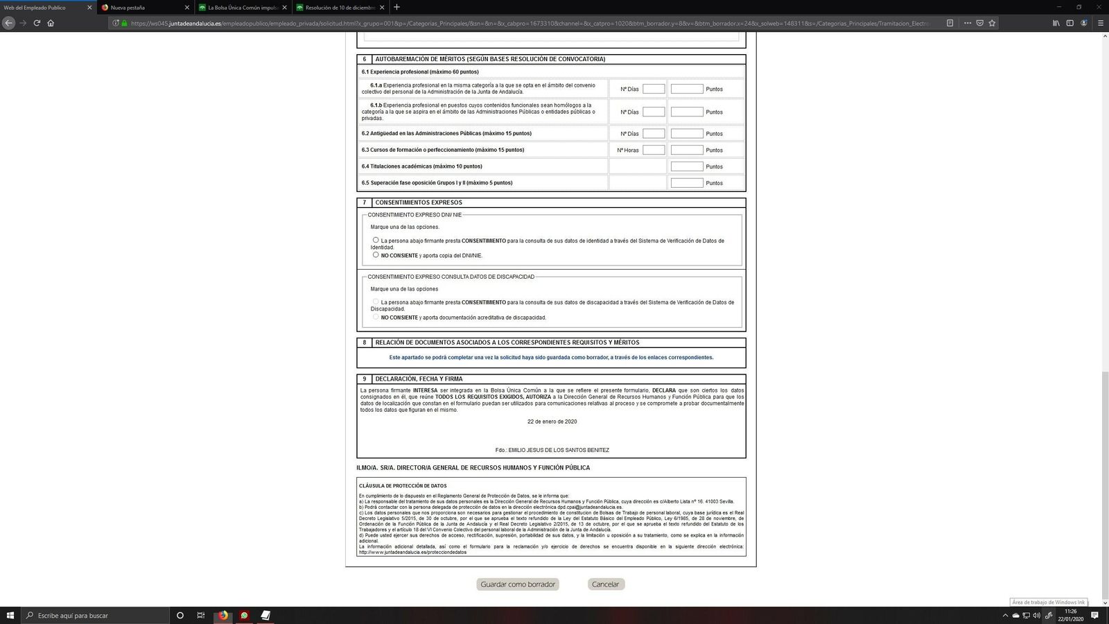 Apartado 6: el autobaremo.