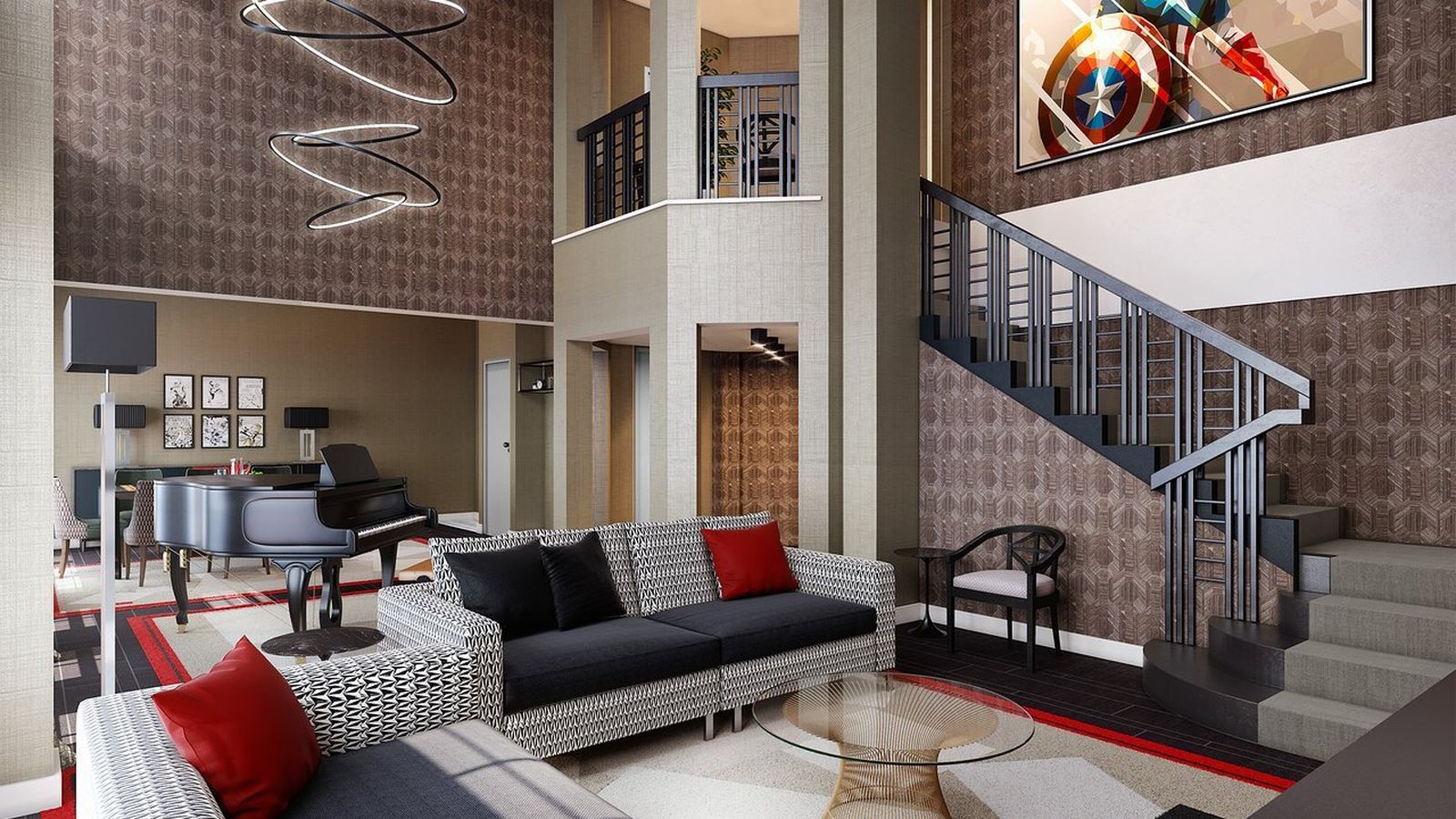 Interior del 'Disney’sHotel New York –TheArt of Marvel'.