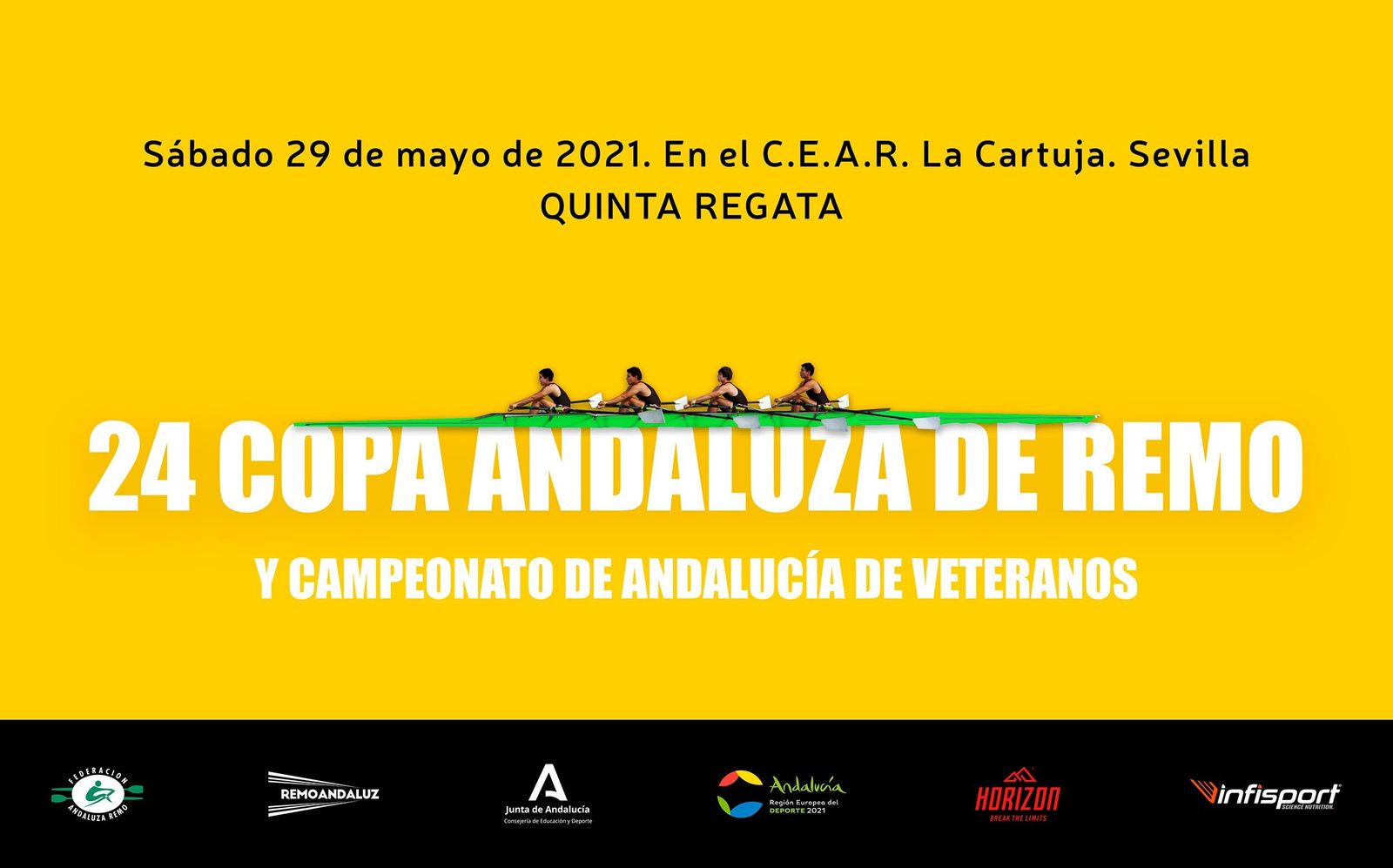 Cartel de la última regata de la Copa de Andalucía de remo olímpico.