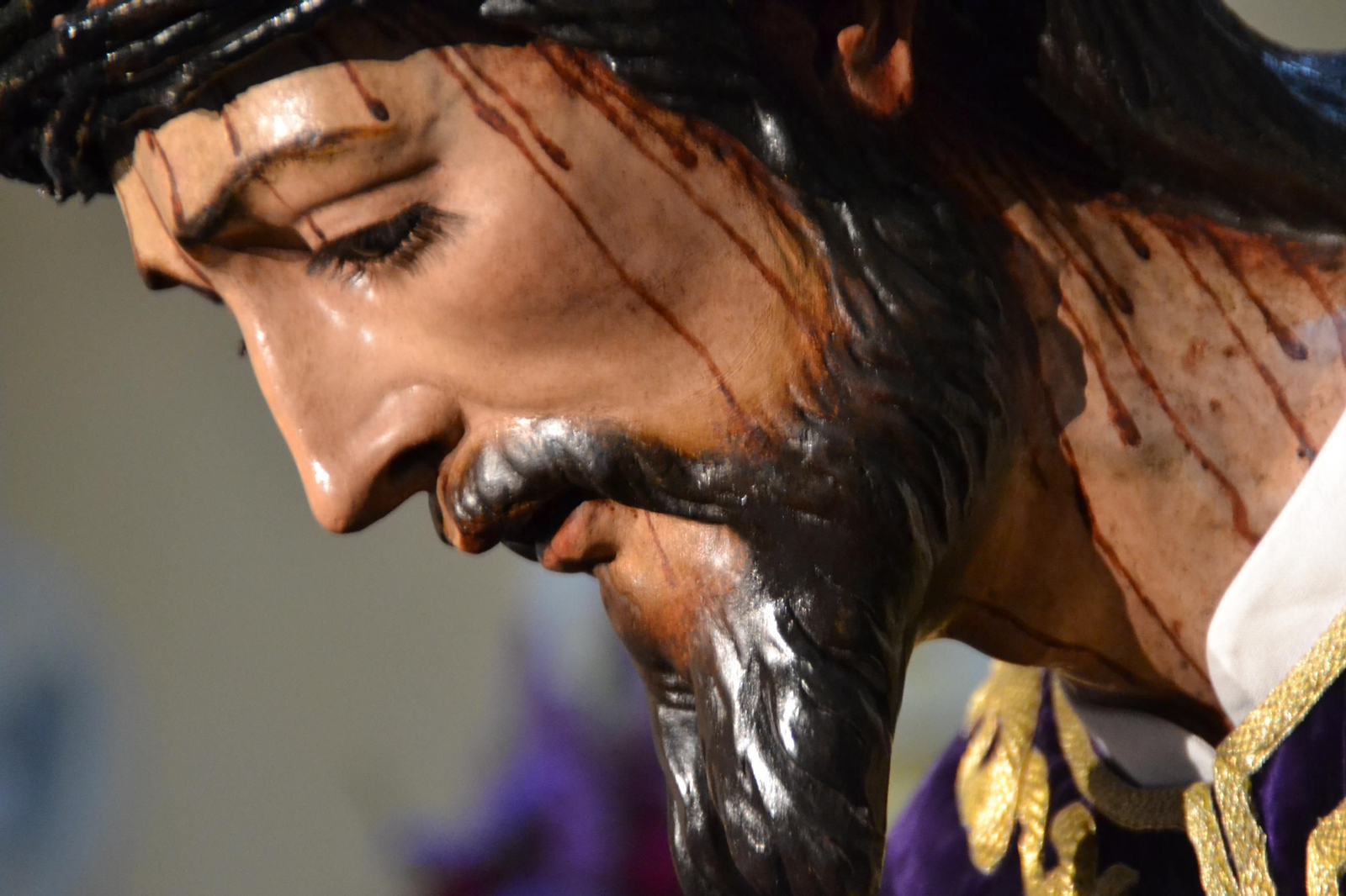 Primer plano de Jesús Nazareno.