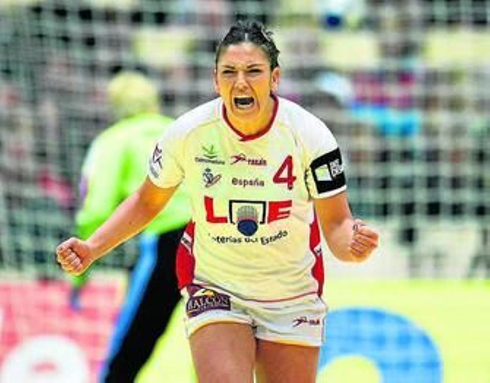 La roquetera Carmen Martín, en un partido con la selección española.