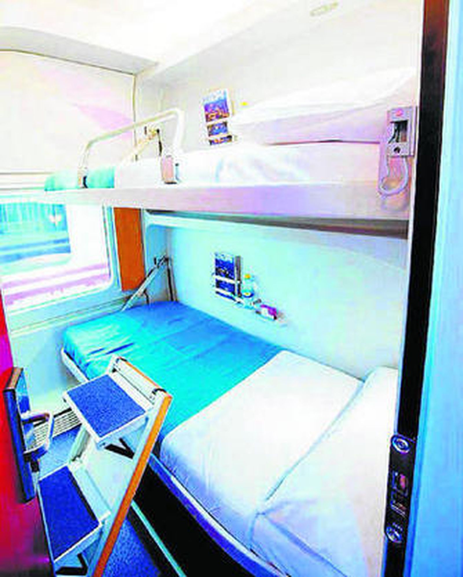 Cabina del trenhotel que cubre el trayecto Cádiz-Barcelona.