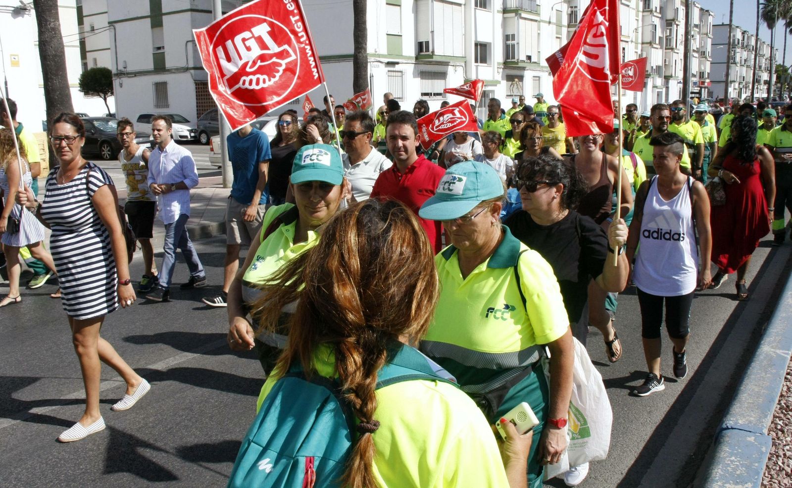 Una imagen de la protesta protagonizada el pasado viernes por la plantilla de FCC.