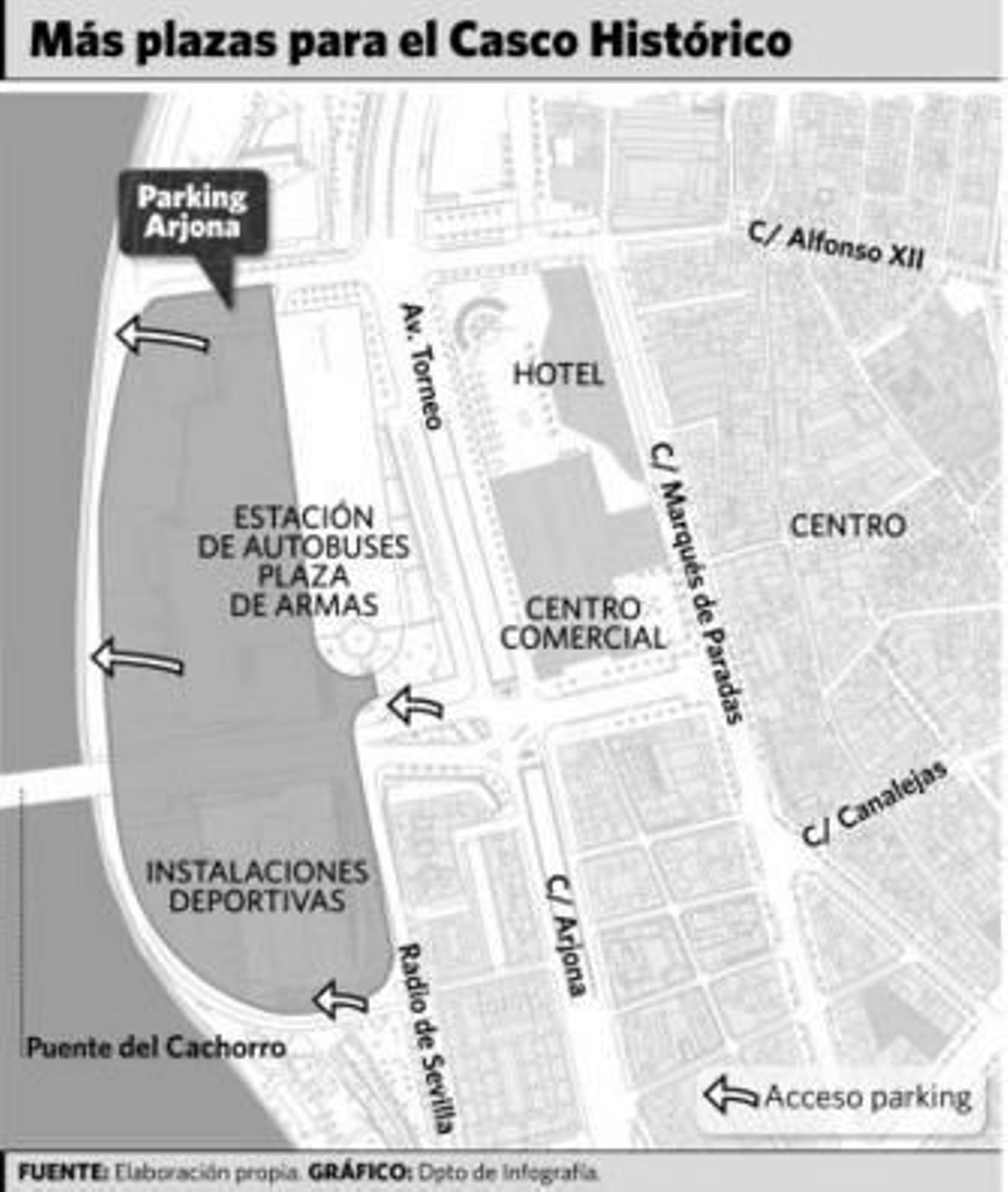 Tráfico planea ampliar el aparcamiento de Arjona