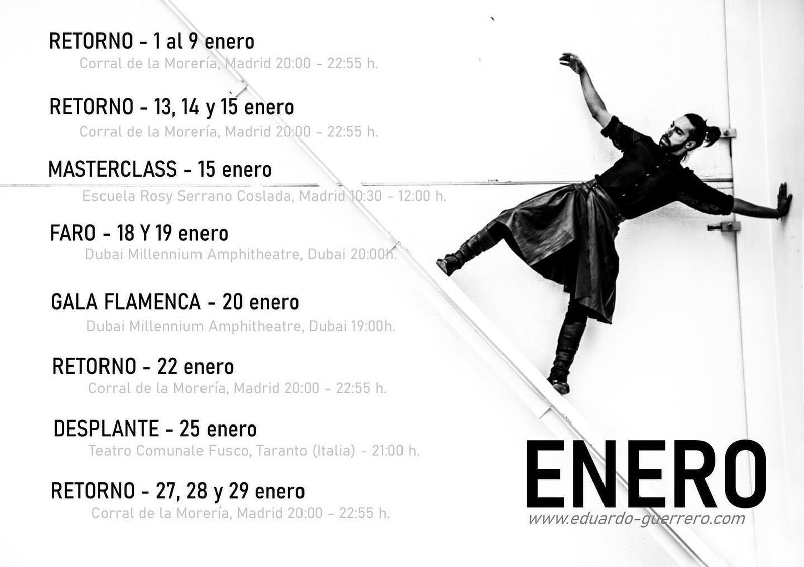 Agenda de espectáculos de Eduardo Guerrero