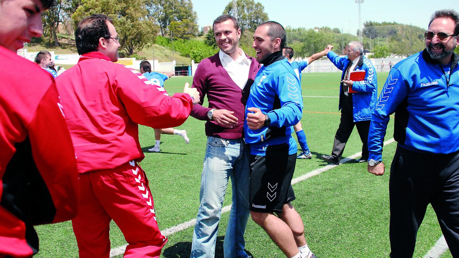 Morilla, en su primera etapa con el Algeciras, con Yiyi como entrenador.
