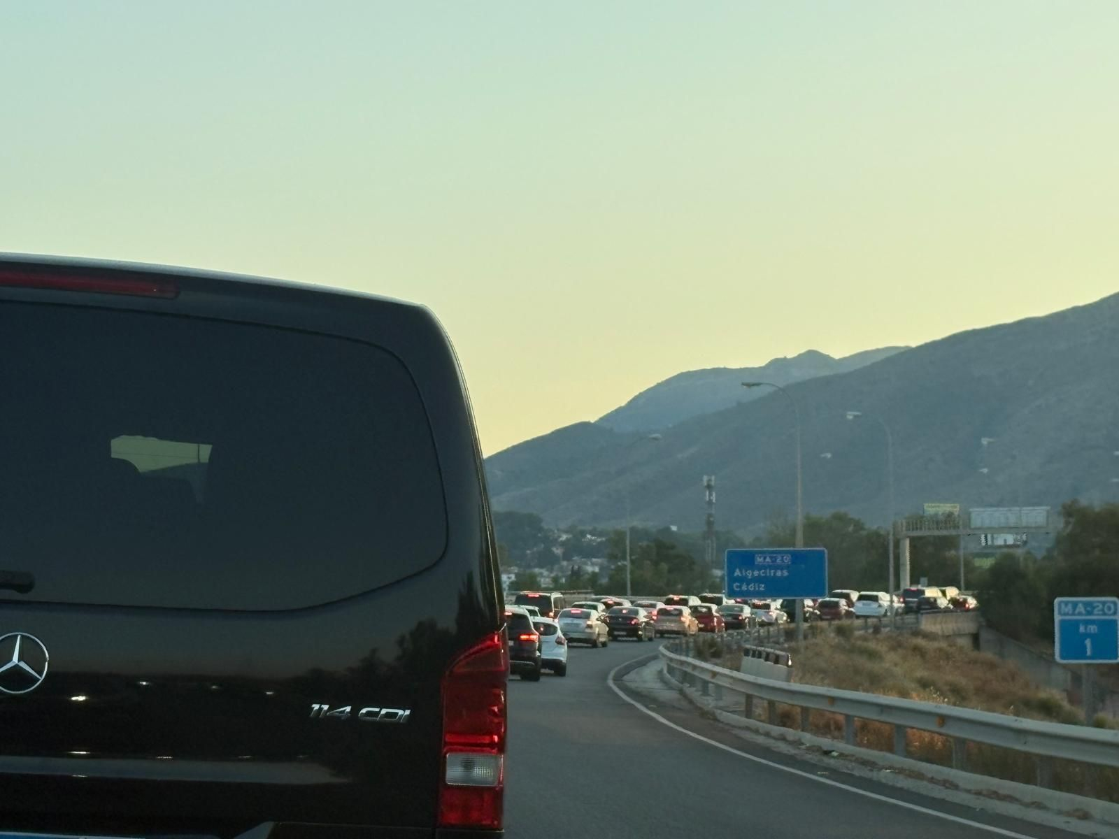 Retenciones en la salida de Málaga.