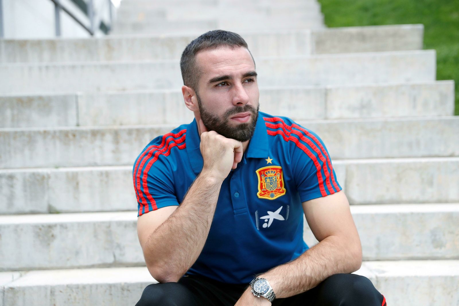 Dani Carvajal, en la concentración de la selección española en Las Rozas.