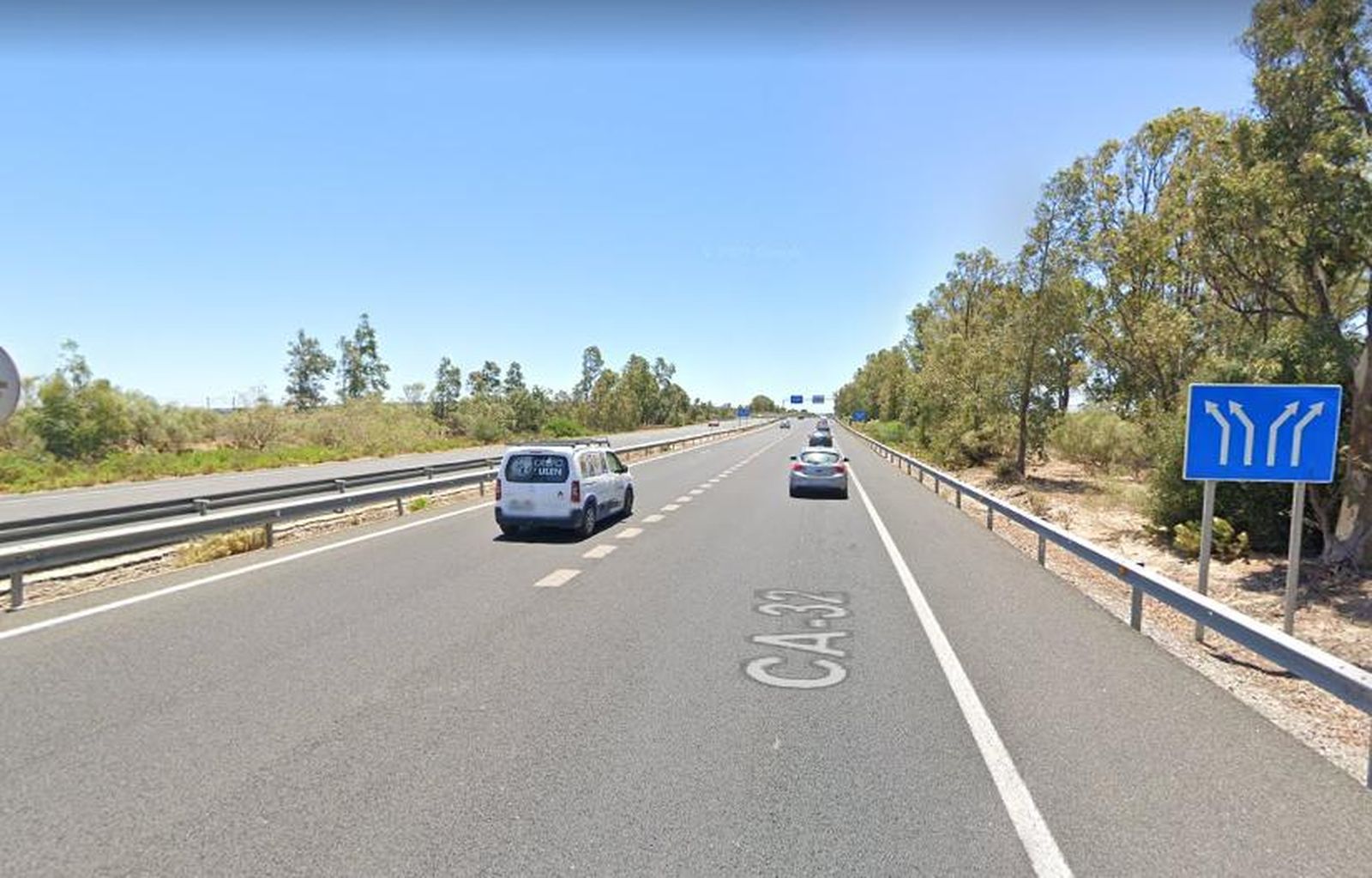 La zona de la CA-32 sentido Puerto Real en donde se produjo el accidente mortal.