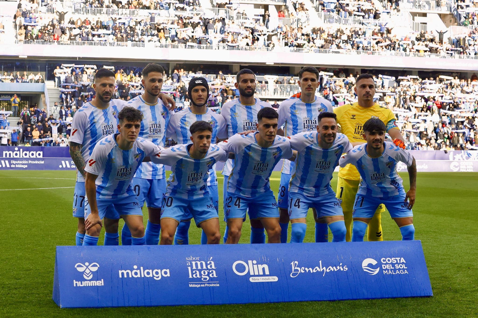 Once inicial del Málaga CF ante el Racing de Ferrol