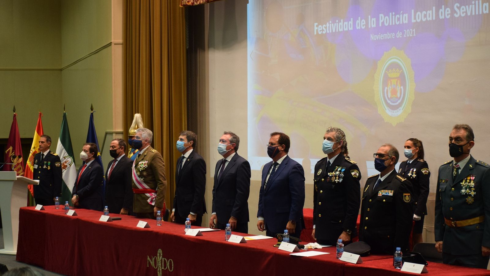 La mesa de autoridades que ha presidido el Día de la Policía Local.