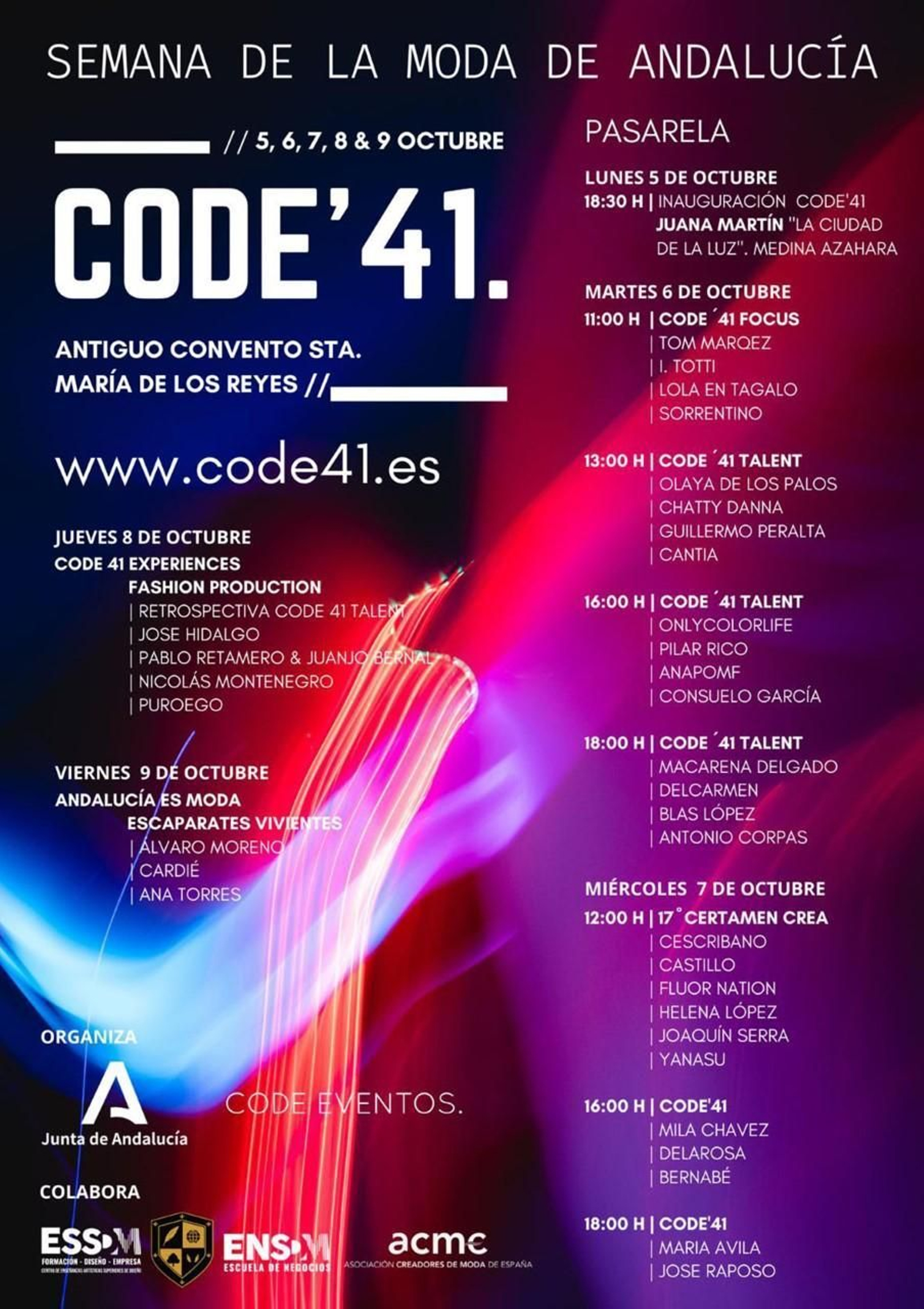 Horario de los desfiles de Code 41.