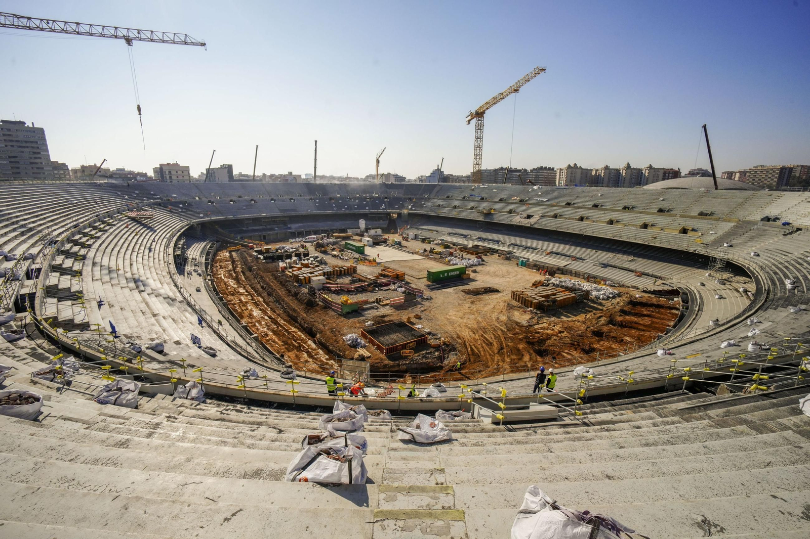 Imagen de archivo de las obras en el Spotify Camp Nou. Imagen de archivo de las obras en el Spotify Camp Nou.