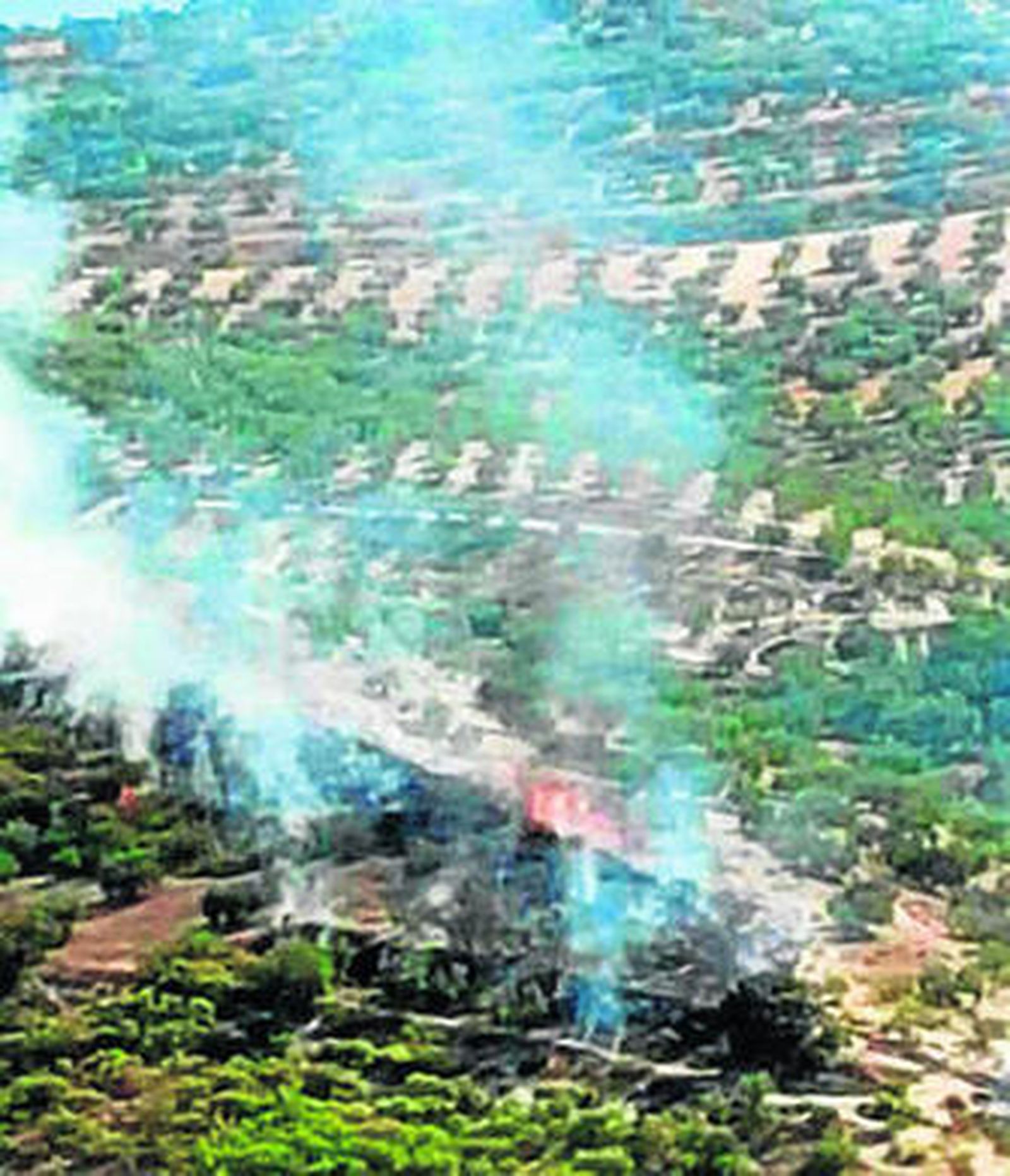 El incendio en la ladera de San Marcos.