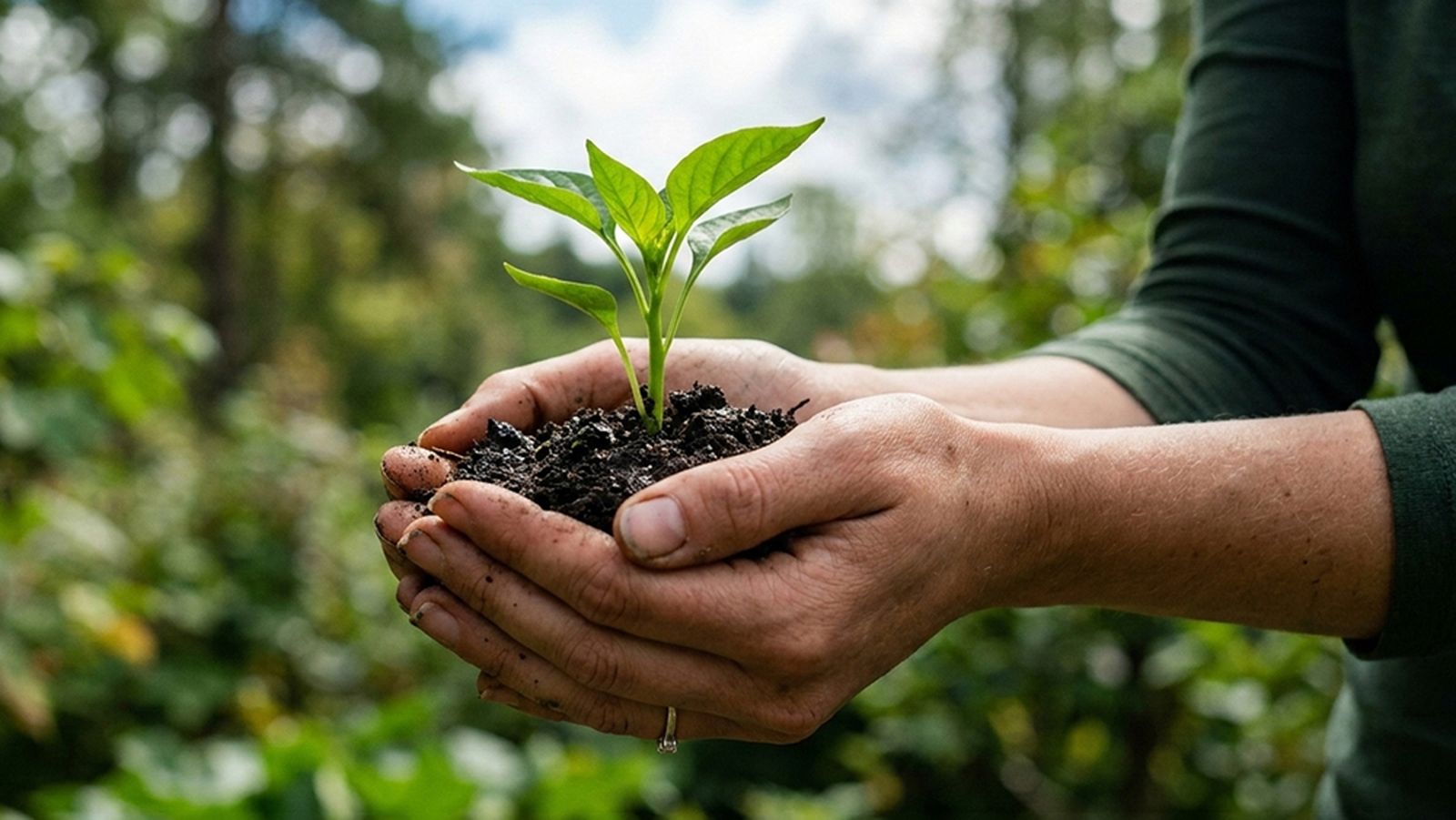 Unas manos sujetan una semilla