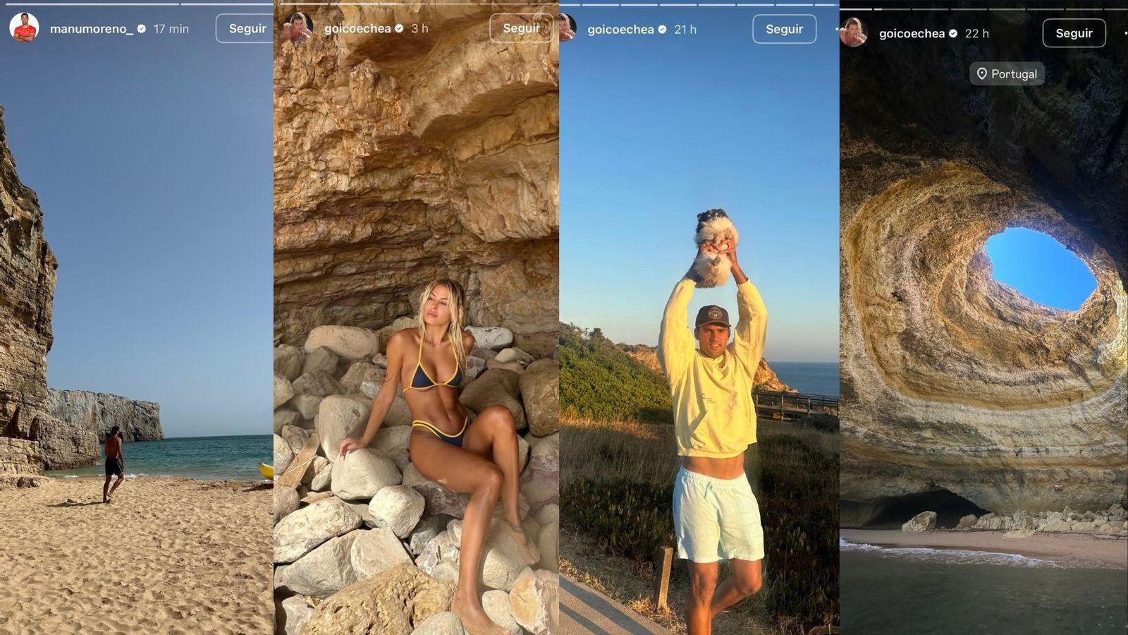 Historias de Instagram de ambos estos días atrás