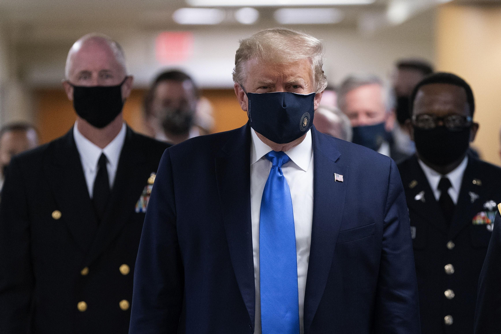 Donald Trump, con mascarilla