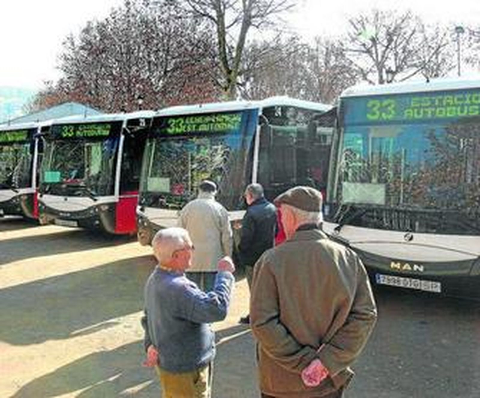 Actualmente hay 19 vehículos adscritos a la línea 33 de autobuses.