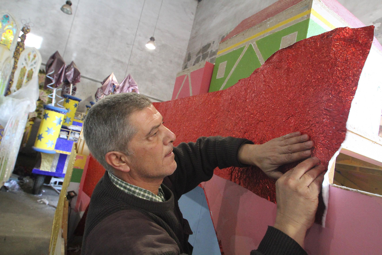 Preparativos de la Cabalgata de Reyes Magos.