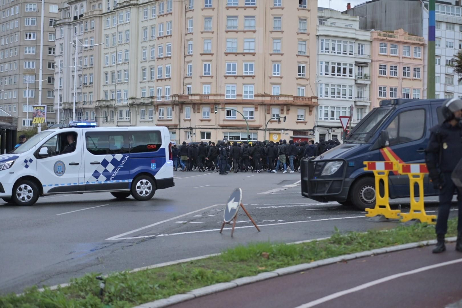 Ultras en las calles de A Coruña.