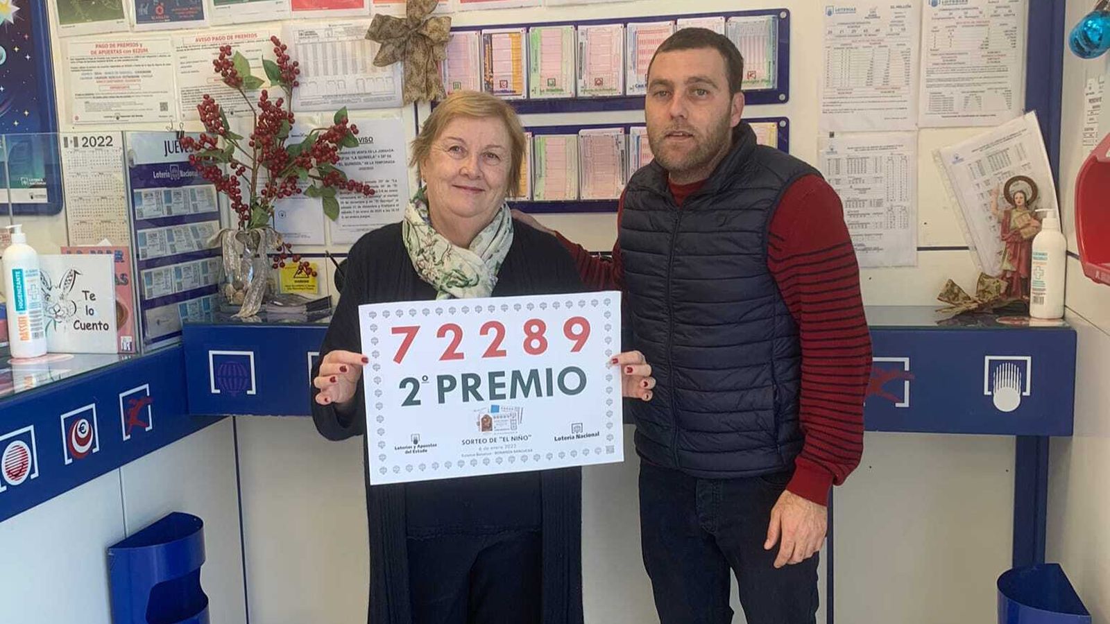 La lotera de Sanlúcar,  Dolores Rodríguez, que ha dado el segundo premio de El Niño.