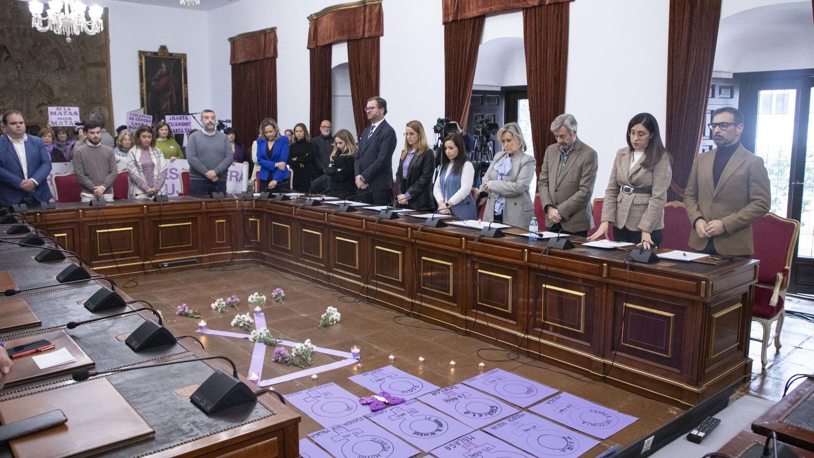 Un momento del Pleno extraordinario por el 25N en la Diputación de Córdoba.