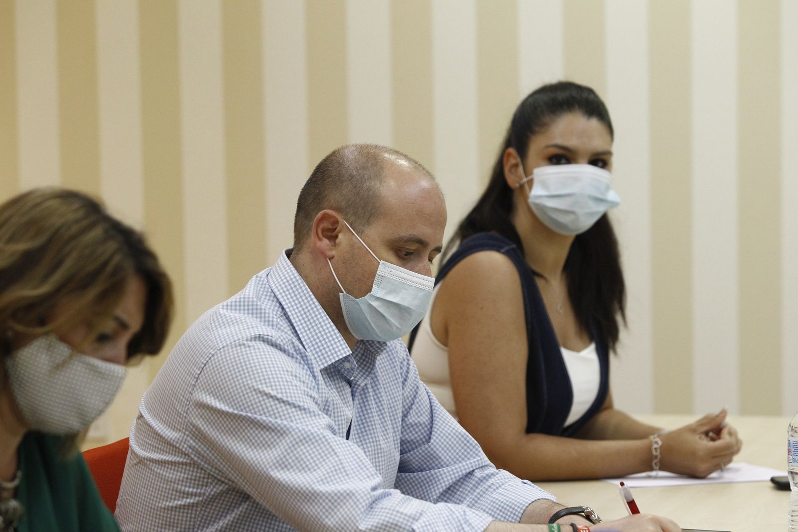 Reunión de Susana Díaz con los alcaldes socialistas del Poniente almeriense, por los rebrotes de la COVID-19