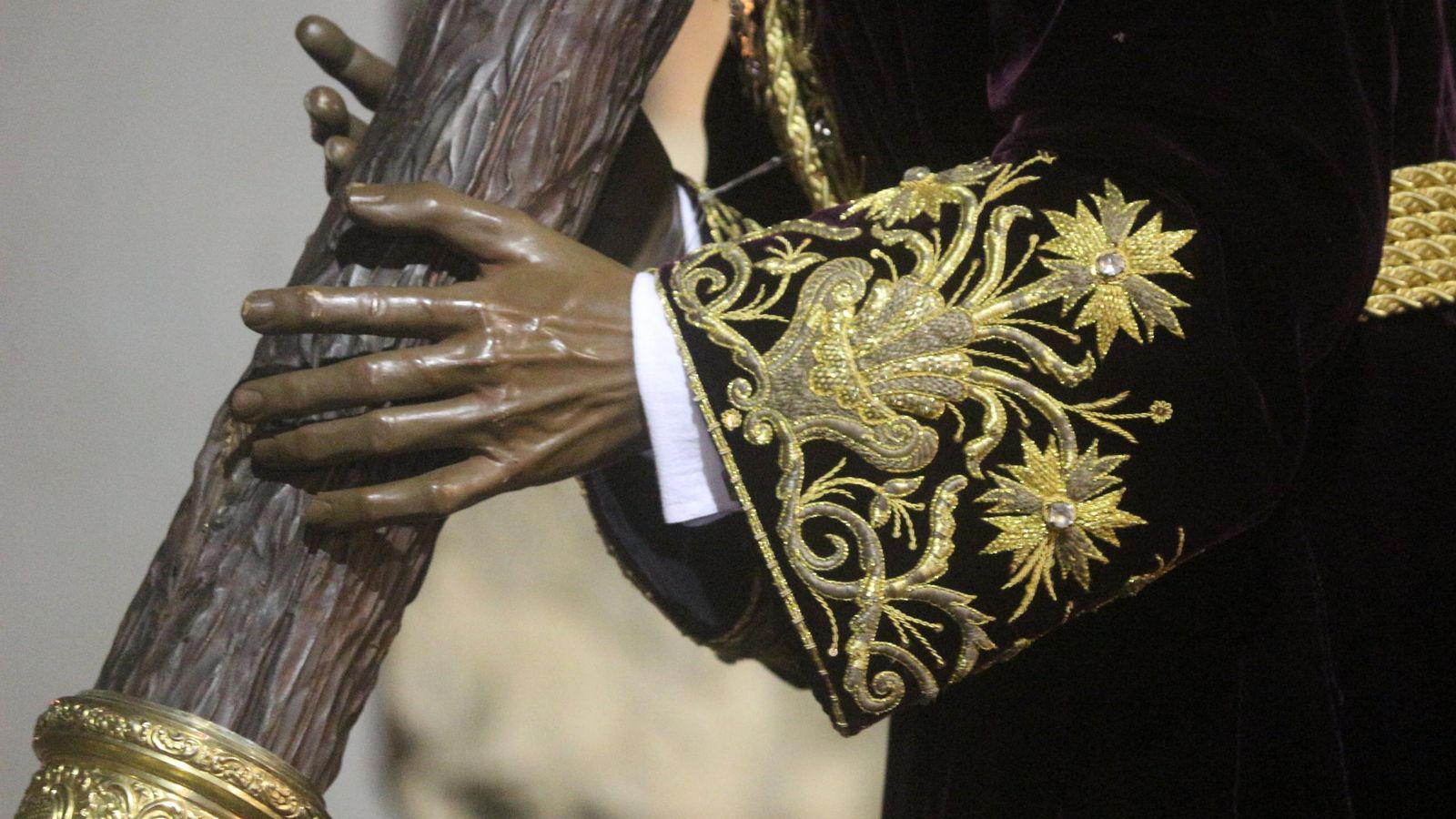Un detalle de las manos del nazareno de Puerto Real