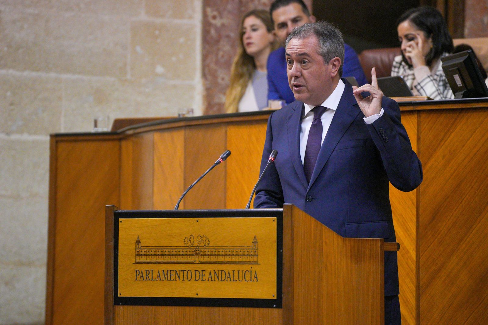 Juan Espadas, en el Parlamento.