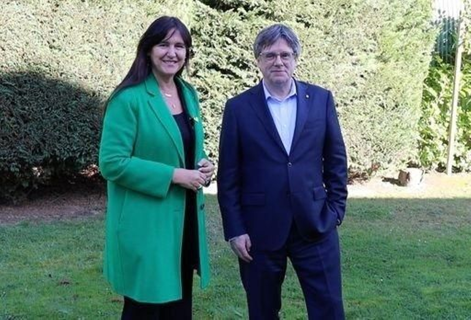 Carles Puigdemont y Laura Borràs, en Waterloo.