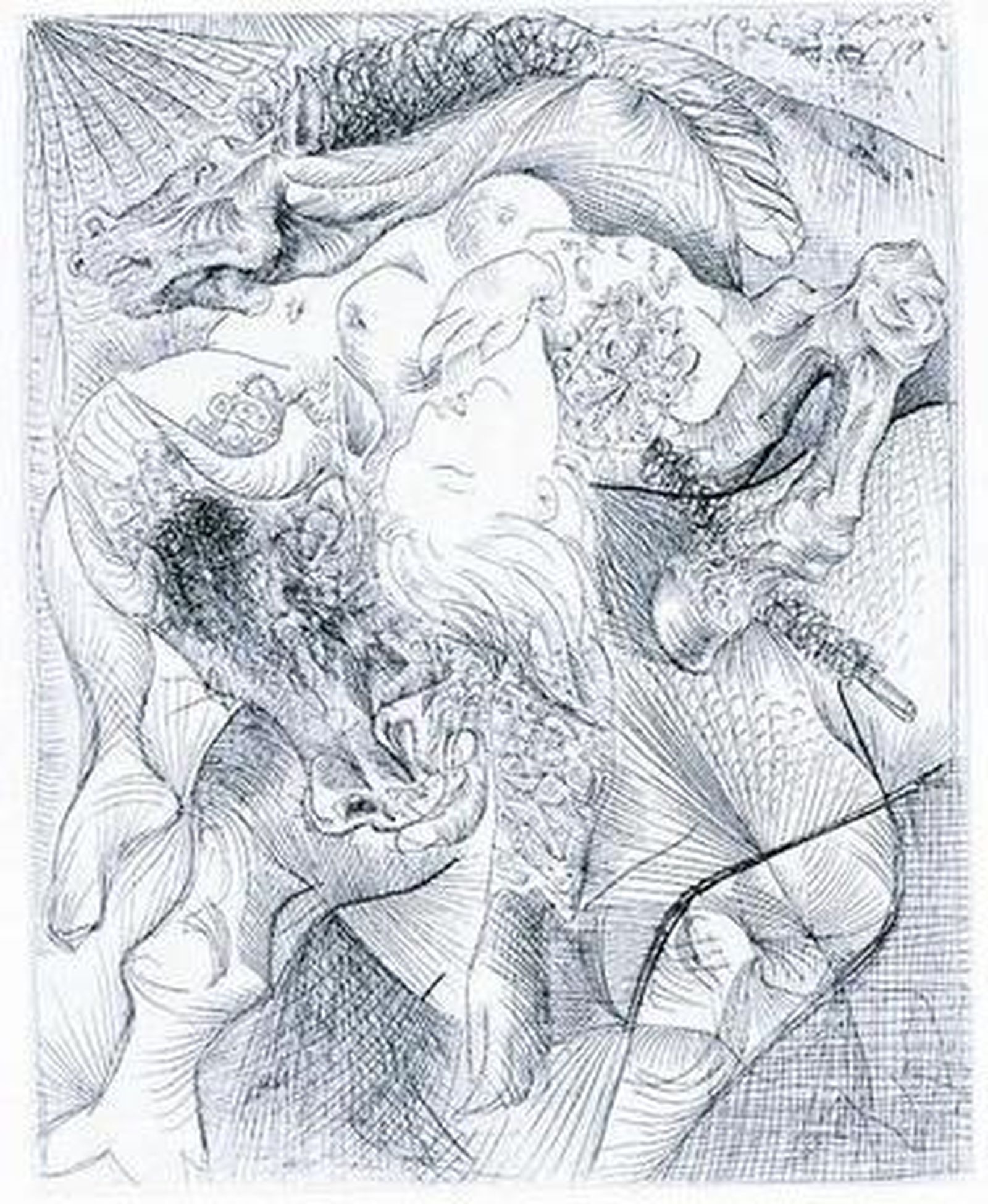 Uno de los grabados realizados por Picasso.