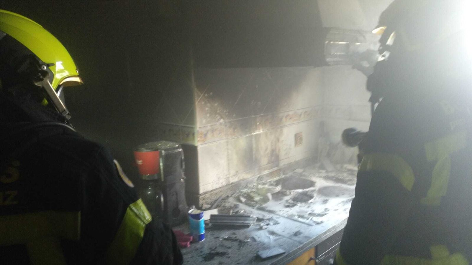 Estado en el que quedó la cocina.