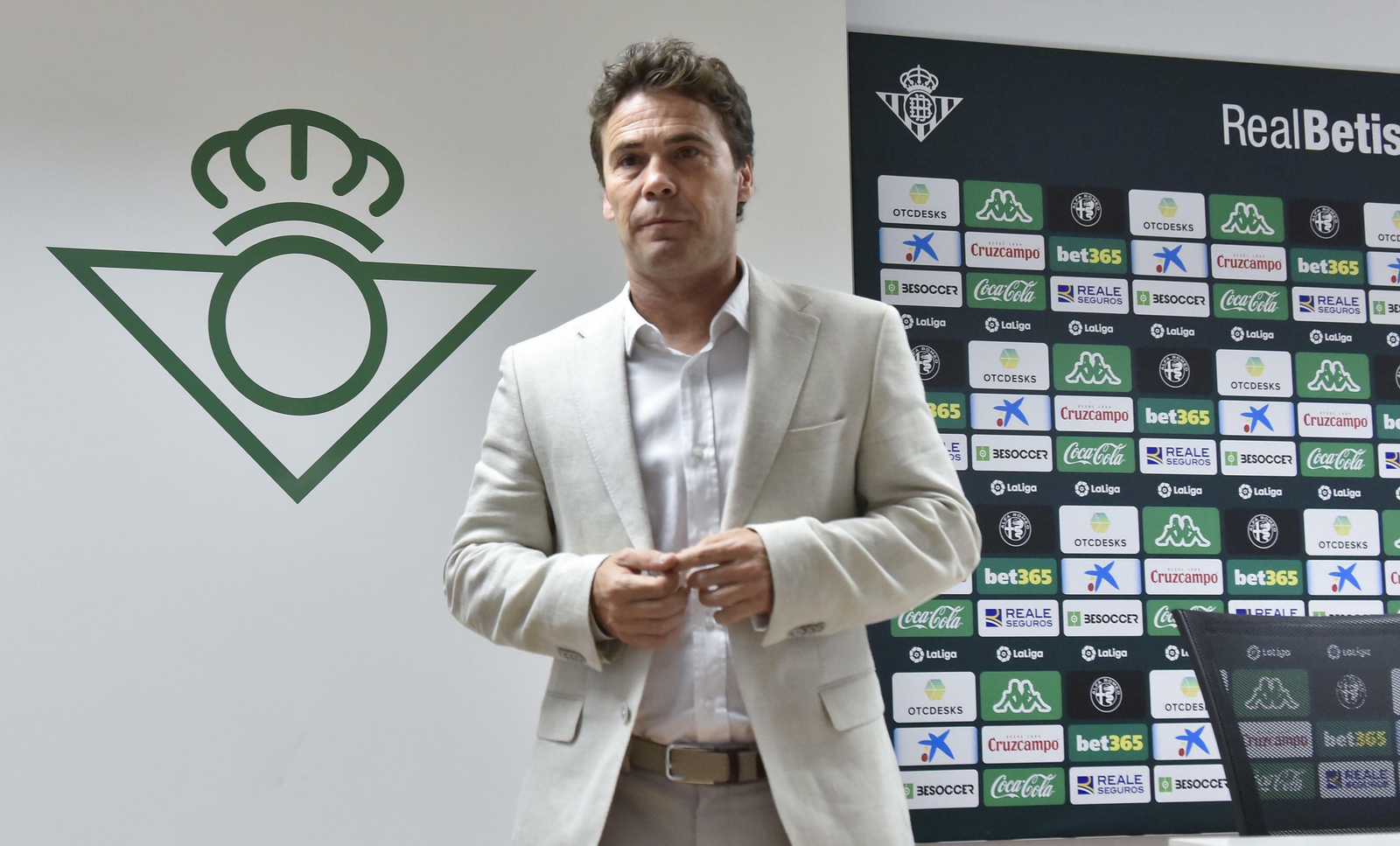Rubi, durante su presentación como entrenador del Betis.
