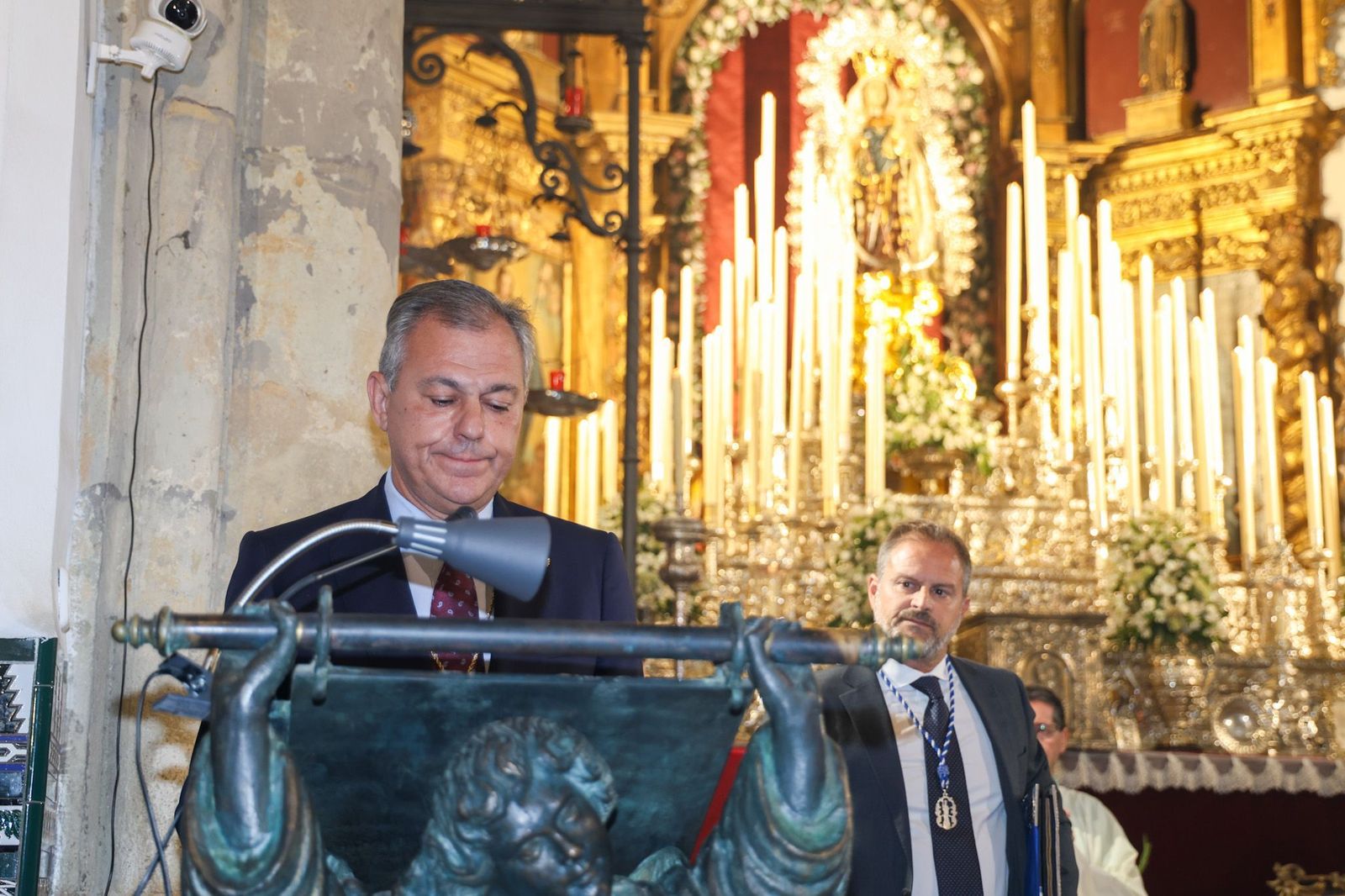 El alcalde durante el transcurso de la Función Votiva