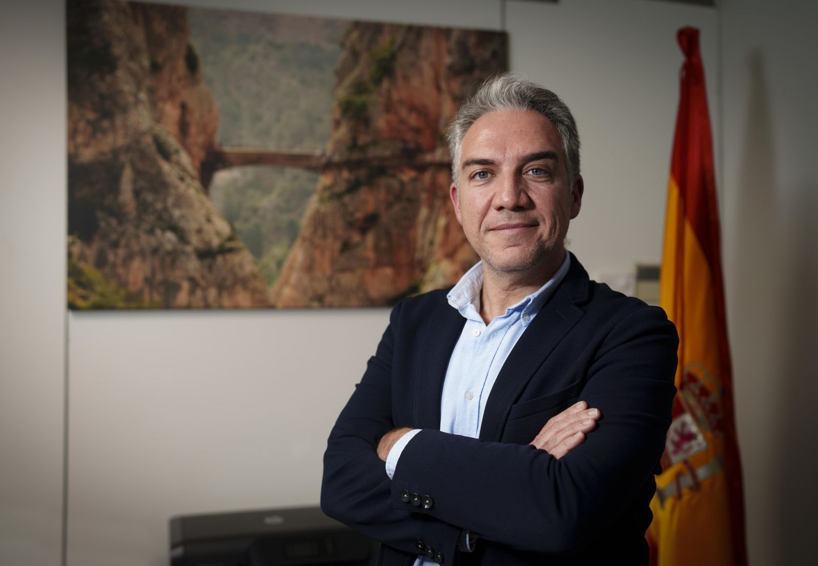 Elías Bendodo, en su despacho de la sede del PP nacional.